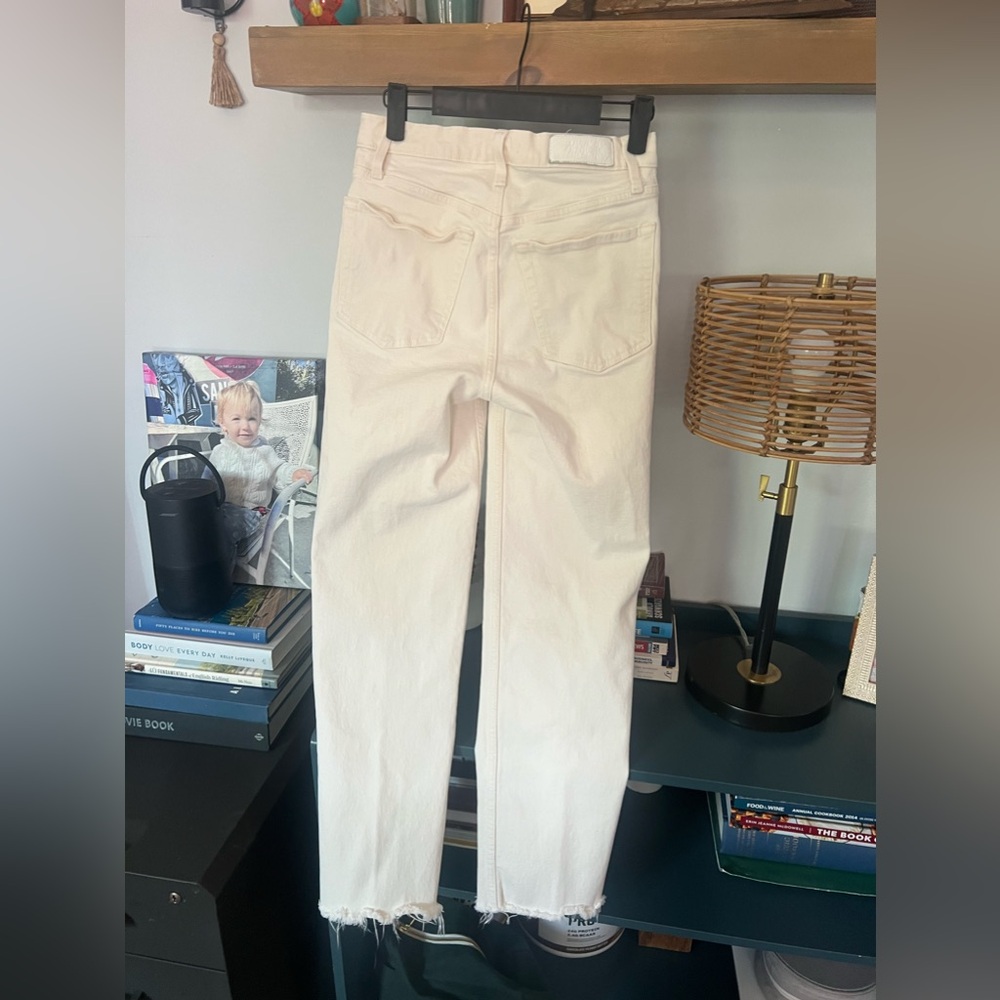 Vintage White with Frayed edging